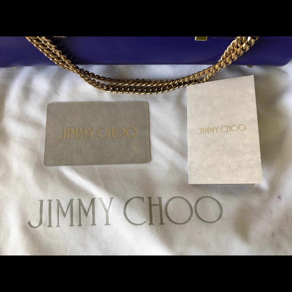 ICONIC JIMMY CHOO Violet Alba Shoulder Chain bag Retail$1690 - Picture 7 of 14